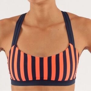 Lululemon cardio kick bra in sea stripe light flare inkwell